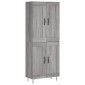 vidaXL Ντουλάπι Γκρι Sonoma 69,5 x 34 x 180 εκ. Επεξεργασμένο Ξύλο