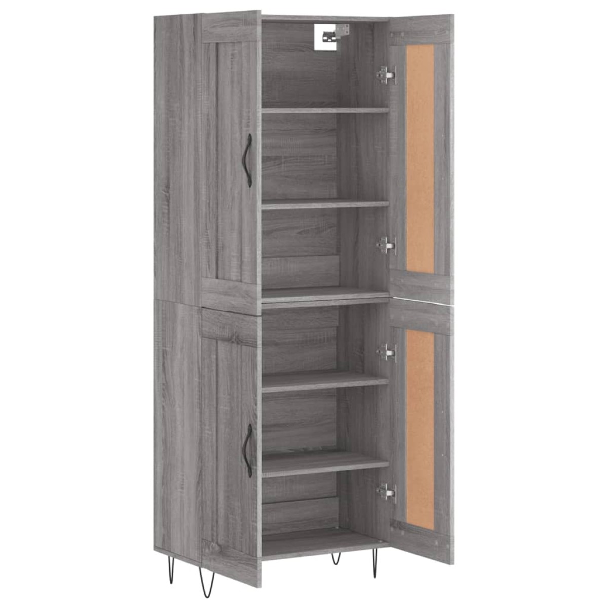 vidaXL Ντουλάπι Γκρι Sonoma 69,5 x 34 x 180 εκ. Επεξεργασμένο Ξύλο