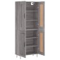 vidaXL Ντουλάπι Γκρι Sonoma 69,5 x 34 x 180 εκ. Επεξεργασμένο Ξύλο