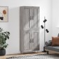vidaXL Ντουλάπι Γκρι Sonoma 69,5 x 34 x 180 εκ. Επεξεργασμένο Ξύλο