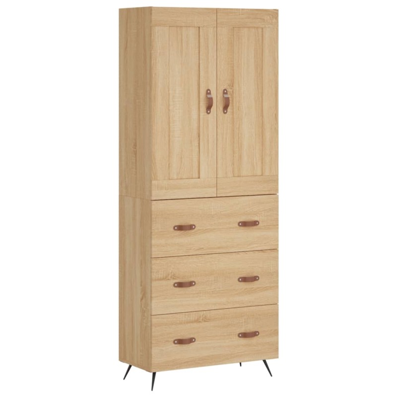 vidaXL Ντουλάπι Sonoma δρυς 69,5 x 34 x 180 εκ. από Επεξεργασμένο Ξύλο
