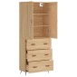 vidaXL Ντουλάπι Sonoma δρυς 69,5 x 34 x 180 εκ. από Επεξεργασμένο Ξύλο