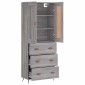 vidaXL Ντουλάπι Γκρι Sonoma 69,5 x 34 x 180 εκ. Επεξεργασμένο Ξύλο