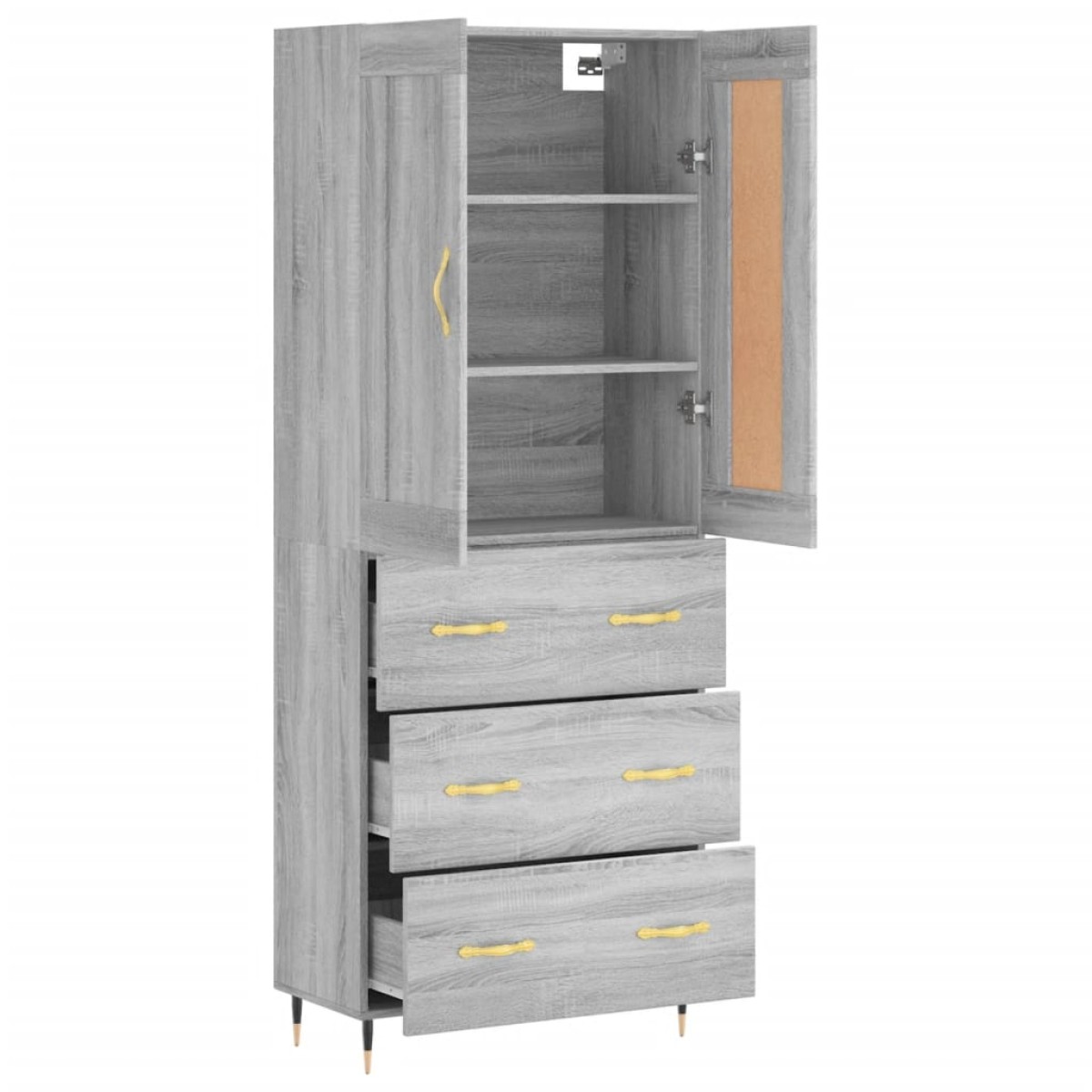 vidaXL Ντουλάπι Γκρι Sonoma 69,5 x 34 x 180 εκ. Επεξεργασμένο Ξύλο