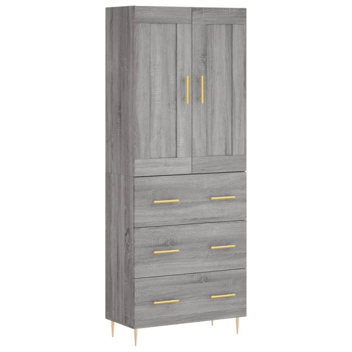 vidaXL Ντουλάπι Γκρι Sonoma 69,5 x 34 x 180 εκ. Επεξεργασμένο Ξύλο
