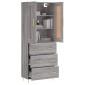 vidaXL Ντουλάπι Γκρι Sonoma 69,5 x 34 x 180 εκ. Επεξεργασμένο Ξύλο