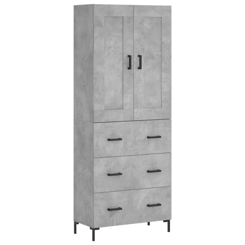 vidaXL Ντουλάπι Γκρι Σκυροδέματος 69,5x34x180 εκ. Επεξεργασμένο Ξύλο