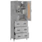 vidaXL Ντουλάπι Γκρι Σκυροδέματος 69,5x34x180 εκ. Επεξεργασμένο Ξύλο