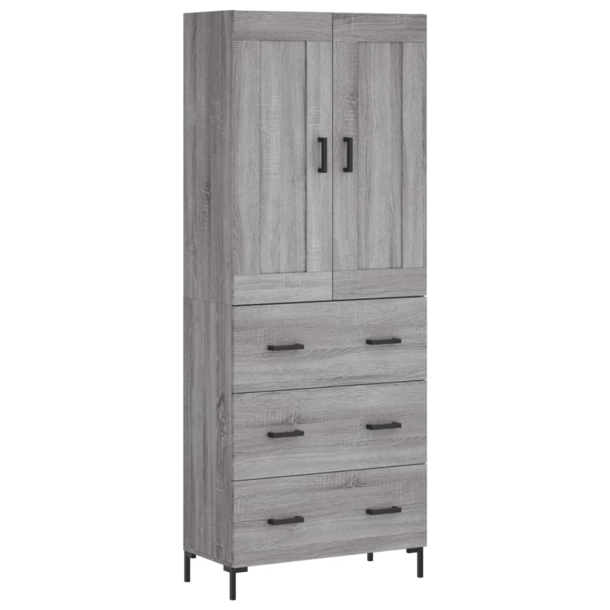 vidaXL Ντουλάπι Γκρι Sonoma 69,5 x 34 x 180 εκ. Επεξεργασμένο Ξύλο