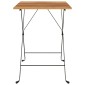 vidaXL Τραπέζι Bistro Πτυσσόμ. 55x54x71 εκ. Μασίφ Ξύλο Teak & Ατσάλι