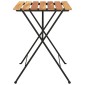 vidaXL Τραπέζι Bistro Πτυσσόμ. 55x54x71 εκ. Μασίφ Ξύλο Teak & Ατσάλι