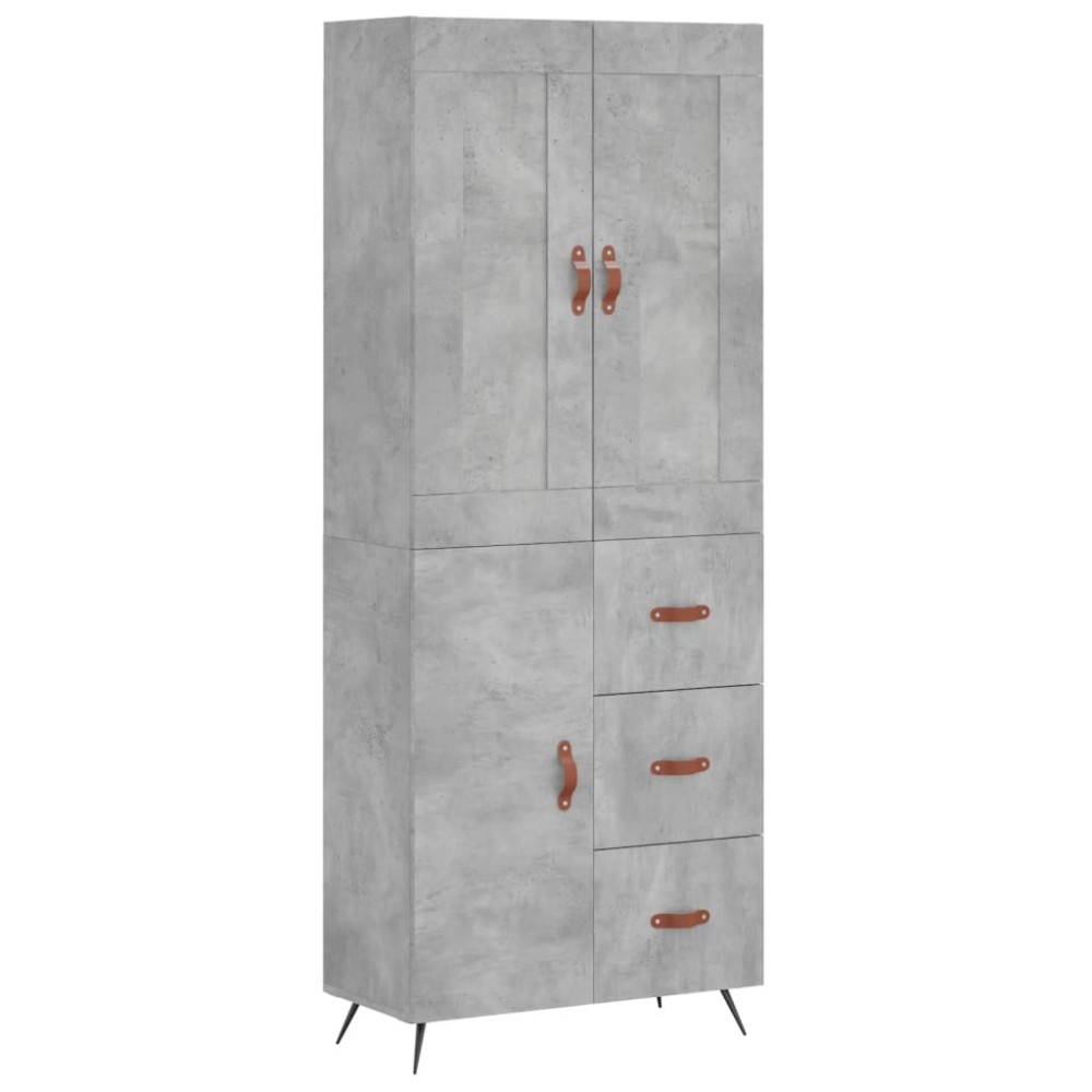 vidaXL Ντουλάπι Γκρι Σκυροδέματος 69,5x34x180 εκ. Επεξεργασμένο Ξύλο