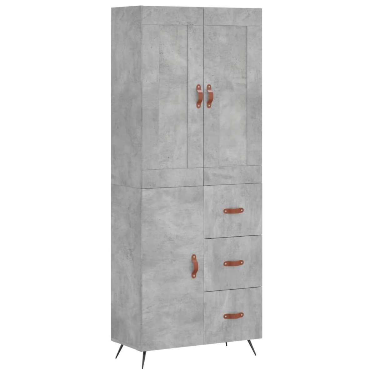 vidaXL Ντουλάπι Γκρι Σκυροδέματος 69,5x34x180 εκ. Επεξεργασμένο Ξύλο