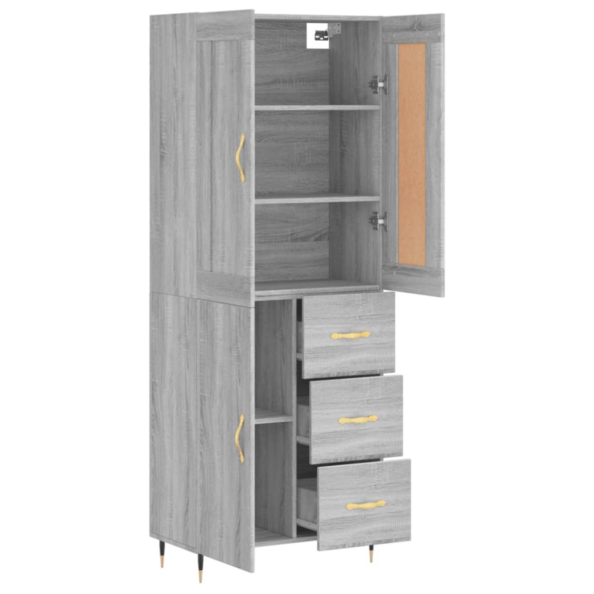 vidaXL Ντουλάπι Γκρι Sonoma 69,5 x 34 x 180 εκ. Επεξεργασμένο Ξύλο