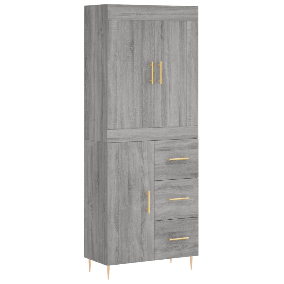 vidaXL Ντουλάπι Γκρι Sonoma 69,5 x 34 x 180 εκ. Επεξεργασμένο Ξύλο