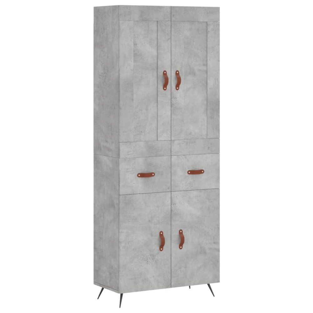 vidaXL Ντουλάπι Γκρι Σκυροδέματος 69,5x34x180 εκ. Επεξεργασμένο Ξύλο