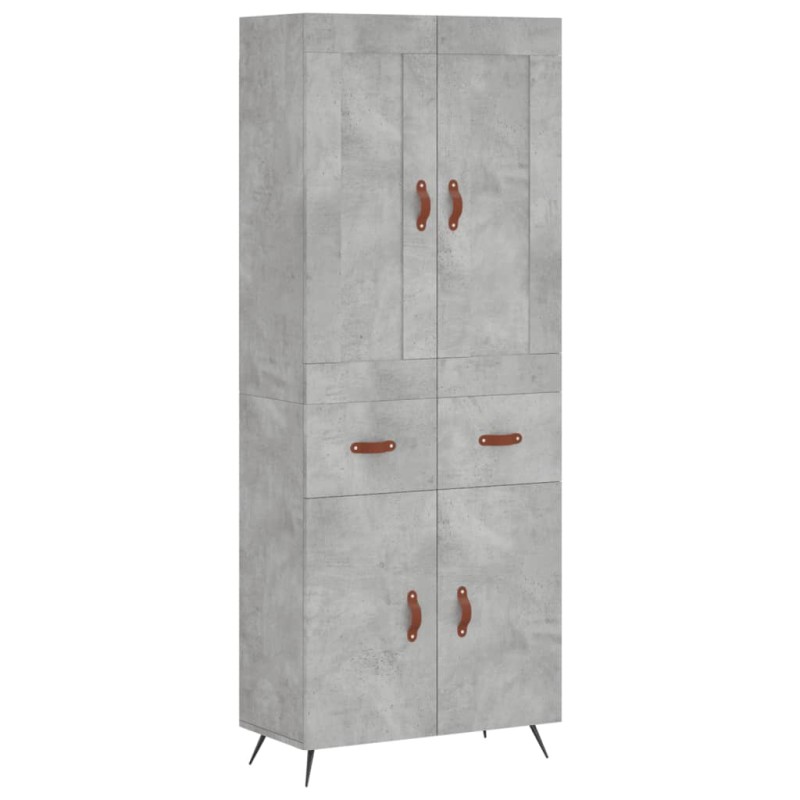 vidaXL Ντουλάπι Γκρι Σκυροδέματος 69,5x34x180 εκ. Επεξεργασμένο Ξύλο
