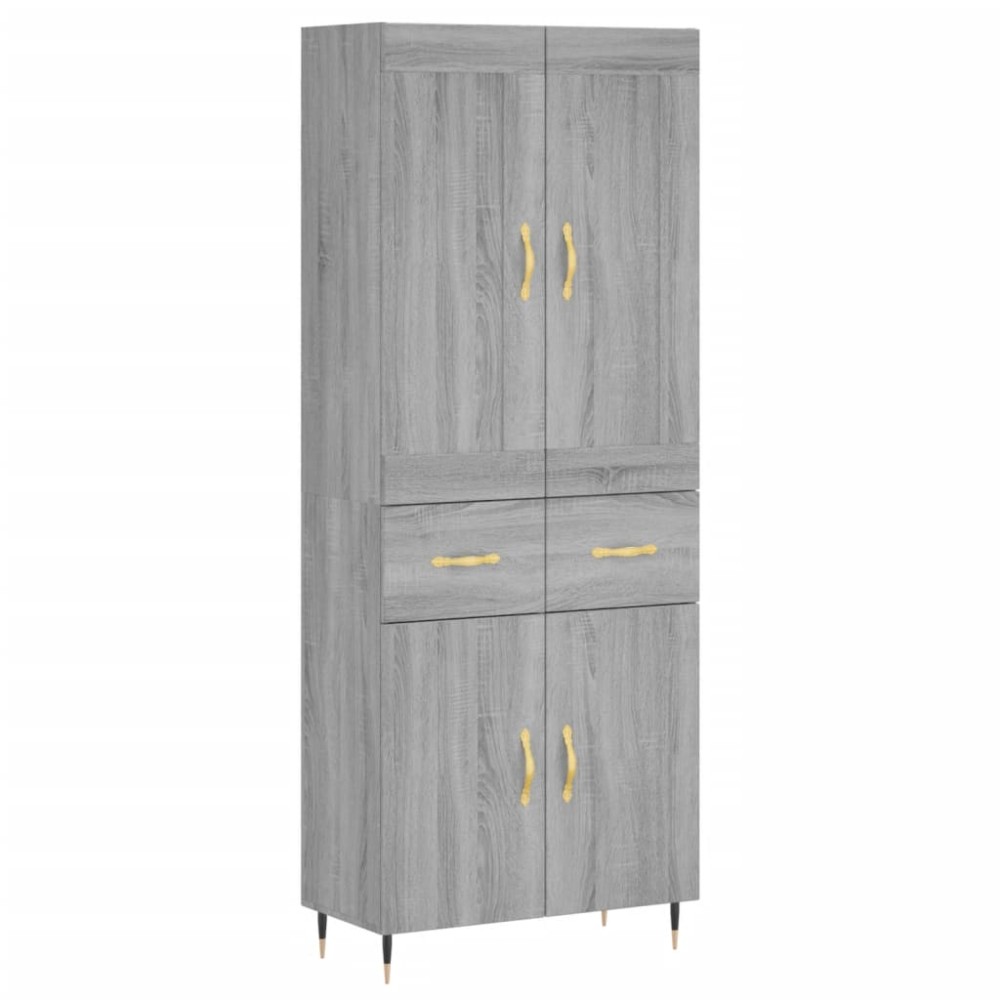 vidaXL Ντουλάπι Γκρι Sonoma 69,5 x 34 x 180 εκ. Επεξεργασμένο Ξύλο