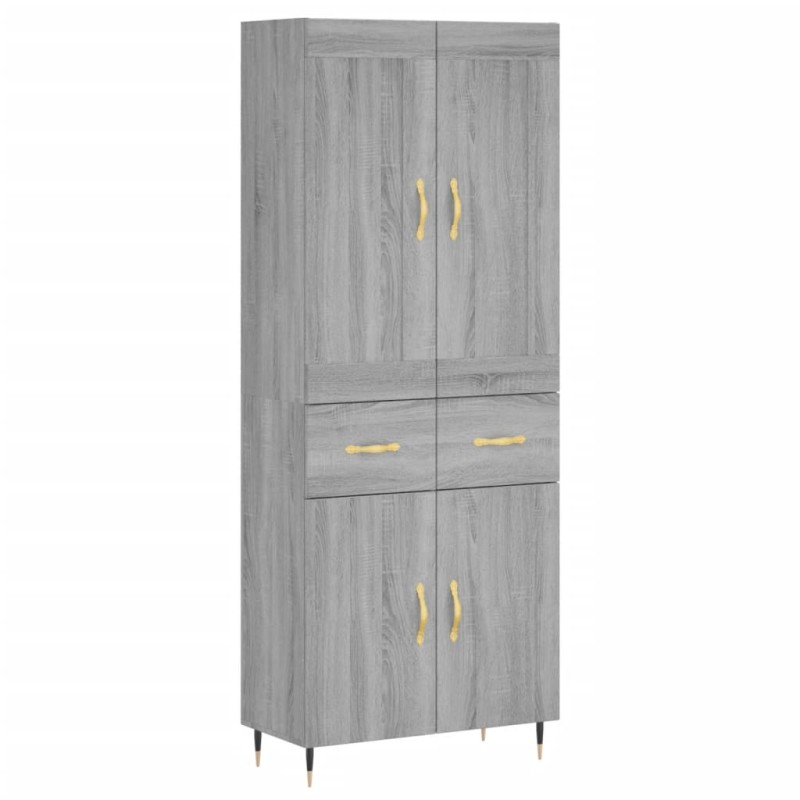 vidaXL Ντουλάπι Γκρι Sonoma 69,5 x 34 x 180 εκ. Επεξεργασμένο Ξύλο