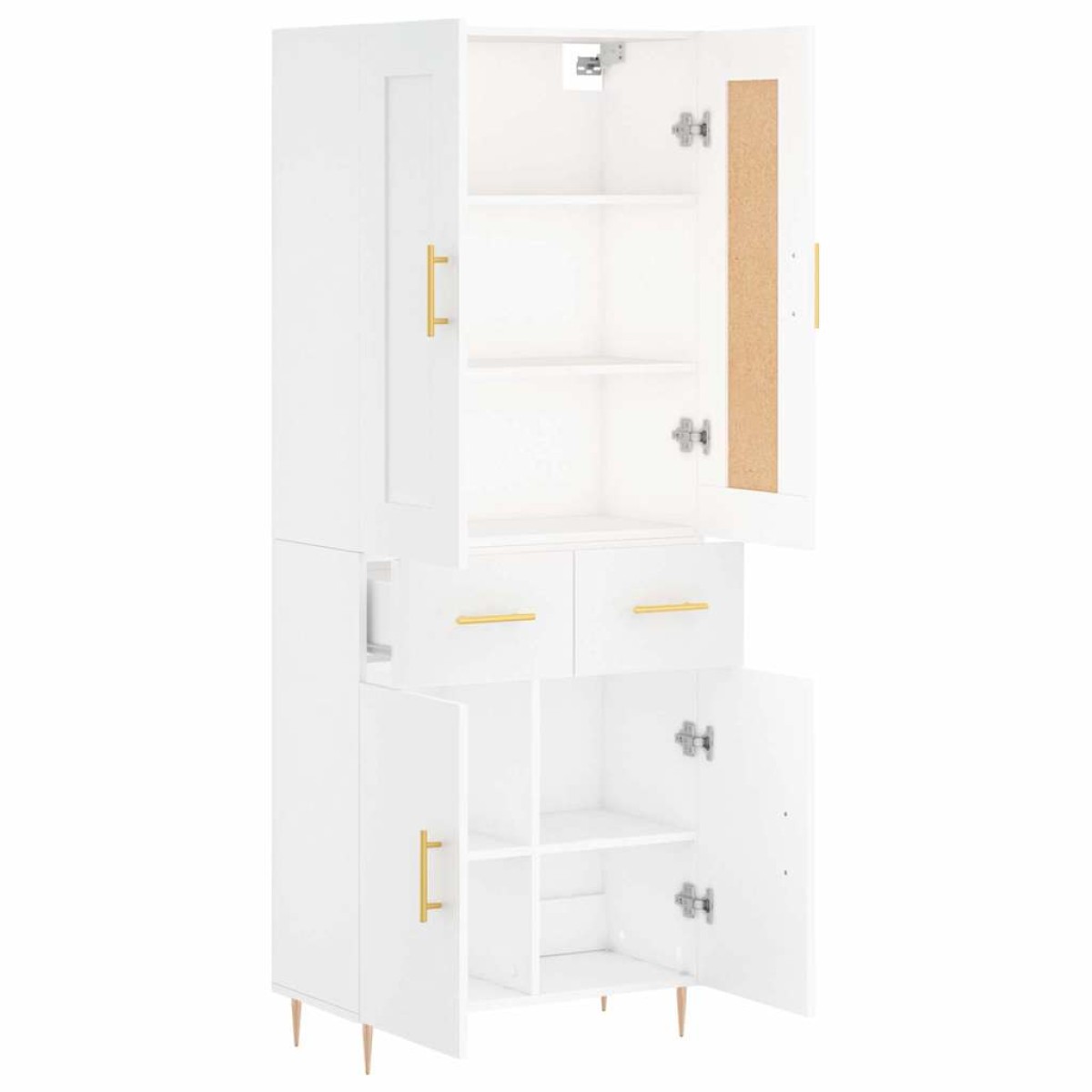 vidaXL Ντουλάπι Λευκό 69,5x34x180 εκ. από Επεξεργασμένο Ξύλο