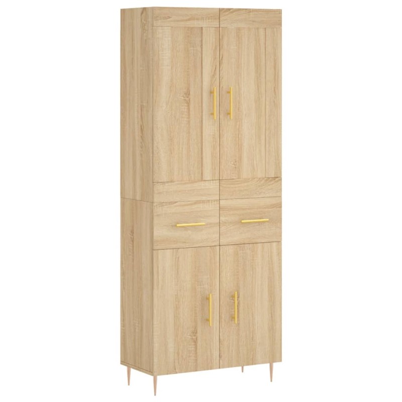 vidaXL Ντουλάπι Sonoma δρυς 69,5 x 34 x 180 εκ. από Επεξεργασμένο Ξύλο