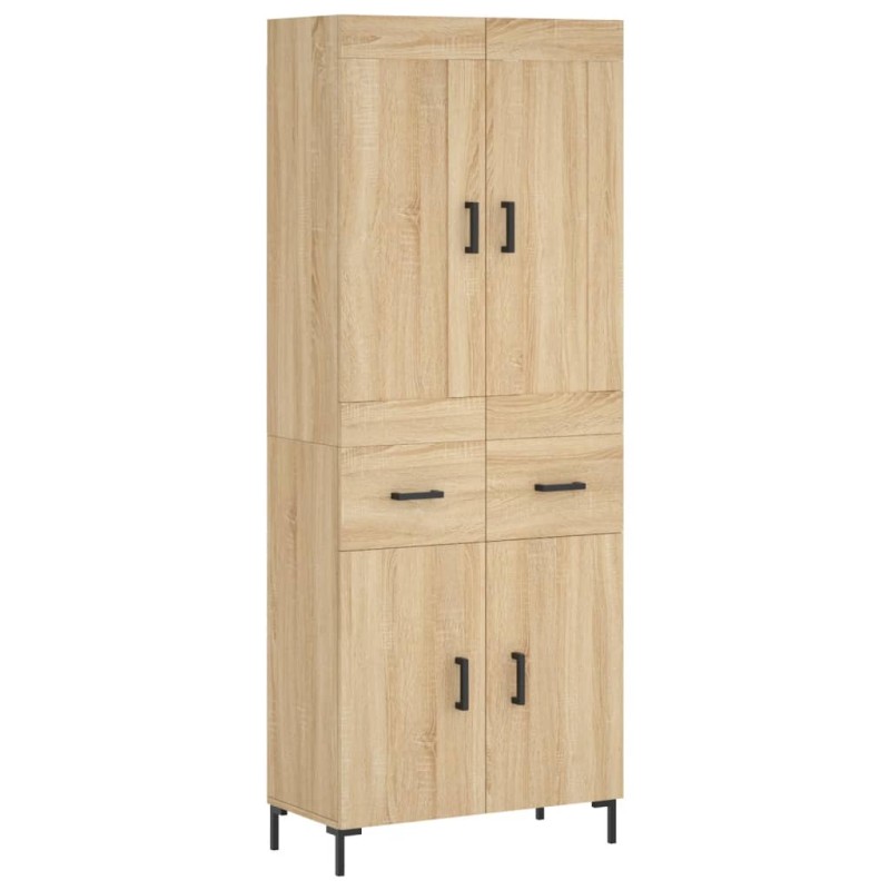 vidaXL Ντουλάπι Sonoma δρυς 69,5 x 34 x 180 εκ. από Επεξεργασμένο Ξύλο