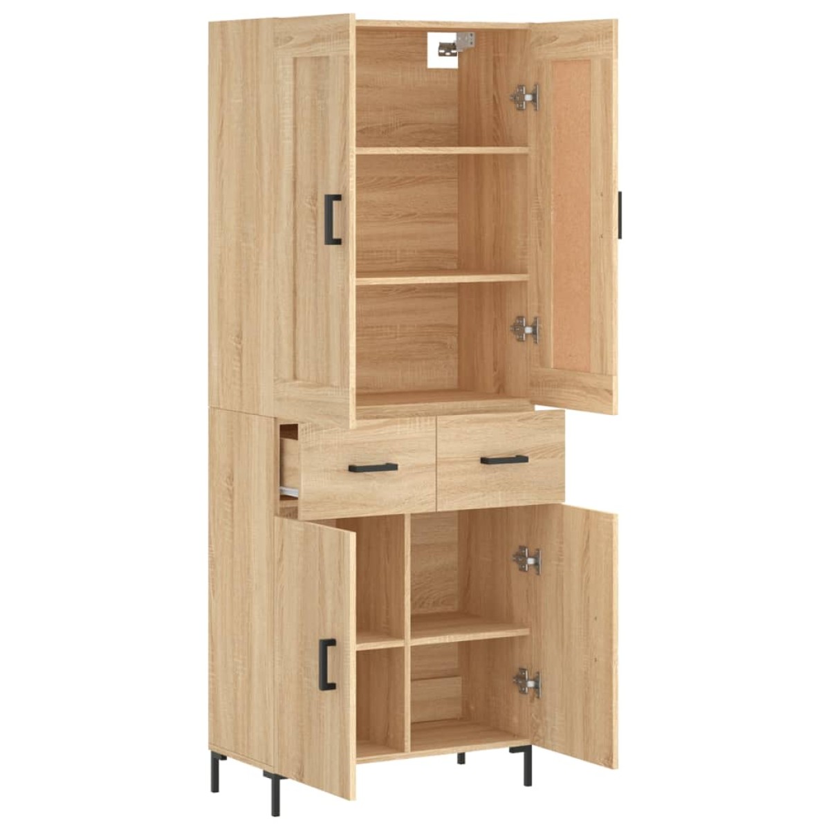 vidaXL Ντουλάπι Sonoma δρυς 69,5 x 34 x 180 εκ. από Επεξεργασμένο Ξύλο