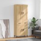 vidaXL Ντουλάπι Sonoma δρυς 69,5 x 34 x 180 εκ. από Επεξεργασμένο Ξύλο