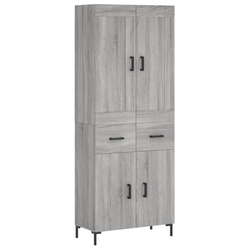 vidaXL Ντουλάπι Γκρι Sonoma 69,5 x 34 x 180 εκ. Επεξεργασμένο Ξύλο