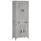 vidaXL Ντουλάπι Γκρι Sonoma 69,5 x 34 x 180 εκ. Επεξεργασμένο Ξύλο