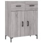 vidaXL Ντουλάπι Γκρι Sonoma 69,5 x 34 x 180 εκ. Επεξεργασμένο Ξύλο