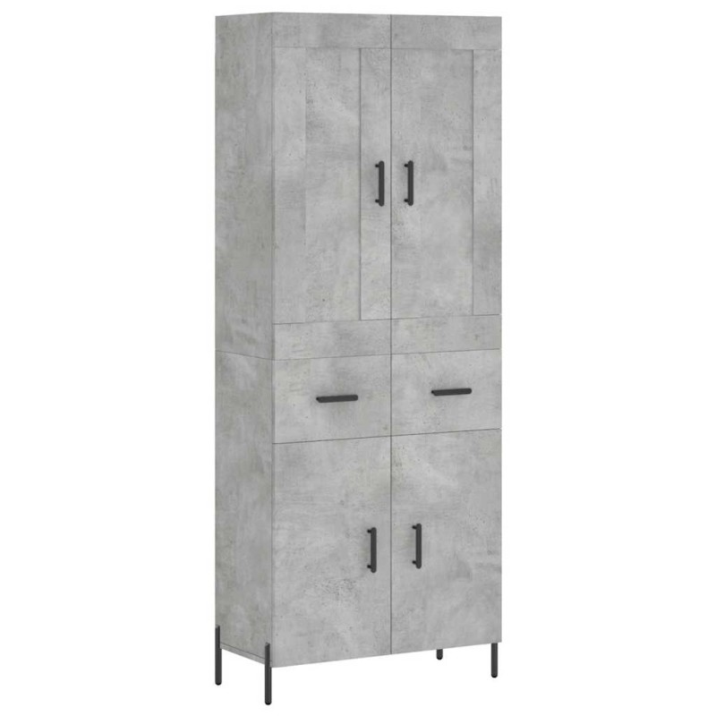 vidaXL Ντουλάπι Γκρι Σκυροδέματος 69,5x34x180 εκ. Επεξεργασμένο Ξύλο
