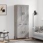vidaXL Ντουλάπι Γκρι Sonoma 69,5 x 34 x 180 εκ. Επεξεργασμένο Ξύλο
