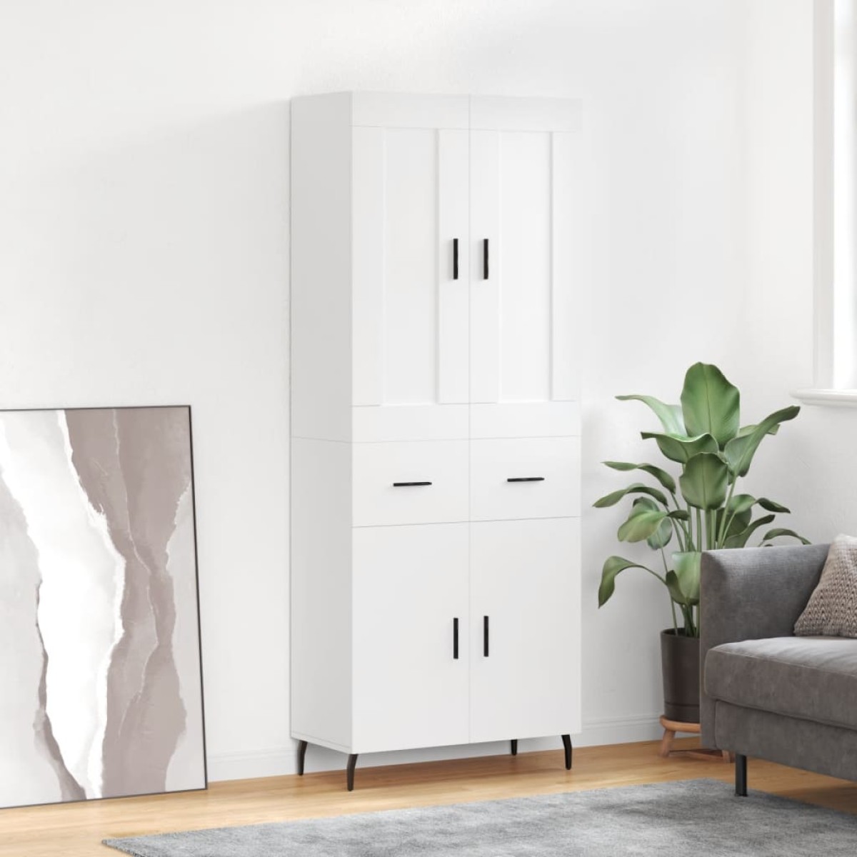 vidaXL Ντουλάπι Λευκό 69,5x34x180 εκ. από Επεξεργασμένο Ξύλο