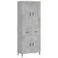 vidaXL Ντουλάπι Γκρι Σκυροδέματος 69,5x34x180 εκ. Επεξεργασμένο Ξύλο