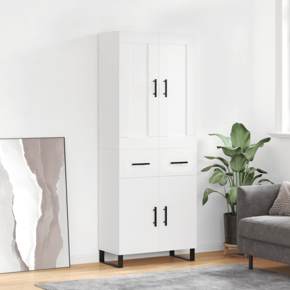 vidaXL Ντουλάπι Λευκό 69,5x34x180 εκ. από Επεξεργασμένο Ξύλο