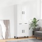 vidaXL Ντουλάπι Λευκό 69,5x34x180 εκ. από Επεξεργασμένο Ξύλο