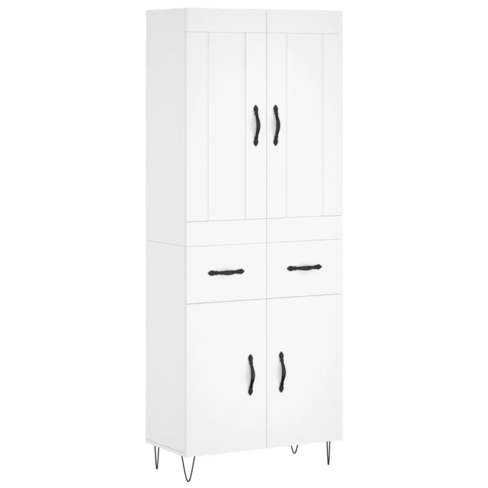 vidaXL Ντουλάπι Λευκό 69,5x34x180 εκ. από Επεξεργασμένο Ξύλο