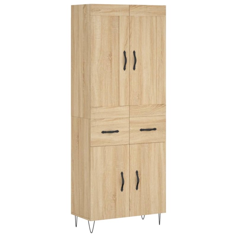 vidaXL Ντουλάπι Sonoma δρυς 69,5 x 34 x 180 εκ. από Επεξεργασμένο Ξύλο