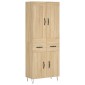 vidaXL Ντουλάπι Sonoma δρυς 69,5 x 34 x 180 εκ. από Επεξεργασμένο Ξύλο