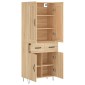 vidaXL Ντουλάπι Sonoma δρυς 69,5 x 34 x 180 εκ. από Επεξεργασμένο Ξύλο