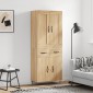 vidaXL Ντουλάπι Sonoma δρυς 69,5 x 34 x 180 εκ. από Επεξεργασμένο Ξύλο