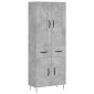 vidaXL Ντουλάπι Γκρι Σκυροδέματος 69,5x34x180 εκ. Επεξεργασμένο Ξύλο