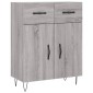 vidaXL Ντουλάπι Γκρι Sonoma 69,5 x 34 x 180 εκ. Επεξεργασμένο Ξύλο
