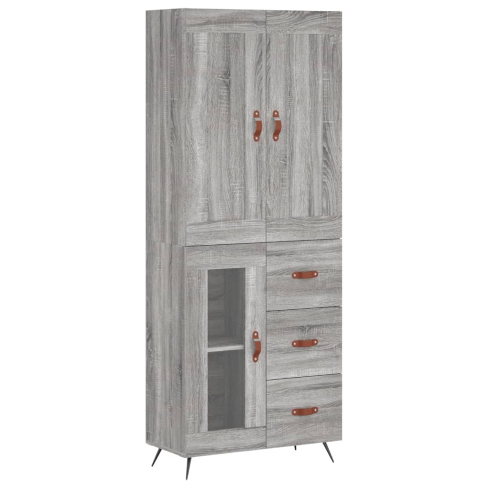 vidaXL Ντουλάπι Γκρι Sonoma 69,5 x 34 x 180 εκ. Επεξεργασμένο Ξύλο