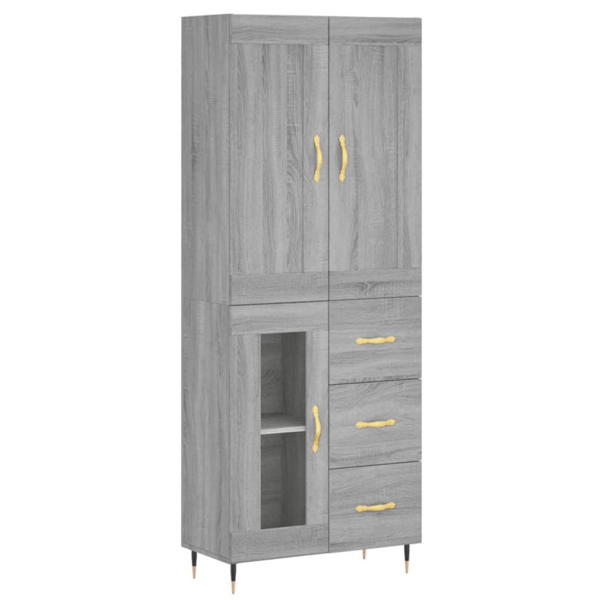 vidaXL Ντουλάπι Γκρι Sonoma 69,5 x 34 x 180 εκ. Επεξεργασμένο Ξύλο