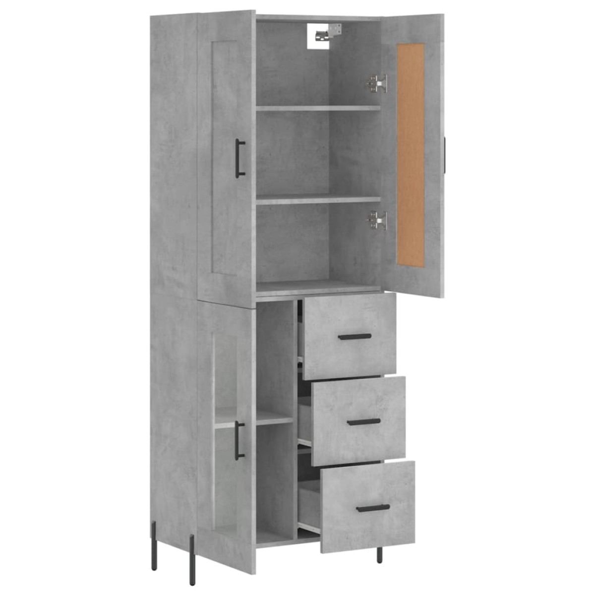 vidaXL Ντουλάπι Γκρι Σκυροδέματος 69,5x34x180 εκ. Επεξεργασμένο Ξύλο