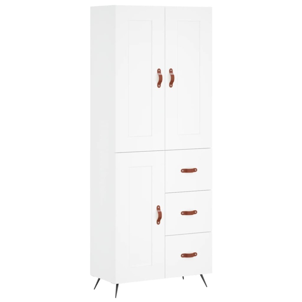 vidaXL Ντουλάπι Λευκό 69,5x34x180 εκ. από Επεξεργασμένο Ξύλο