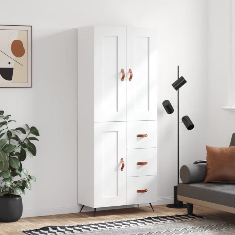 vidaXL Ντουλάπι Λευκό 69,5x34x180 εκ. από Επεξεργασμένο Ξύλο