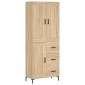 vidaXL Ντουλάπι Sonoma δρυς 69,5 x 34 x 180 εκ. από Επεξεργασμένο Ξύλο